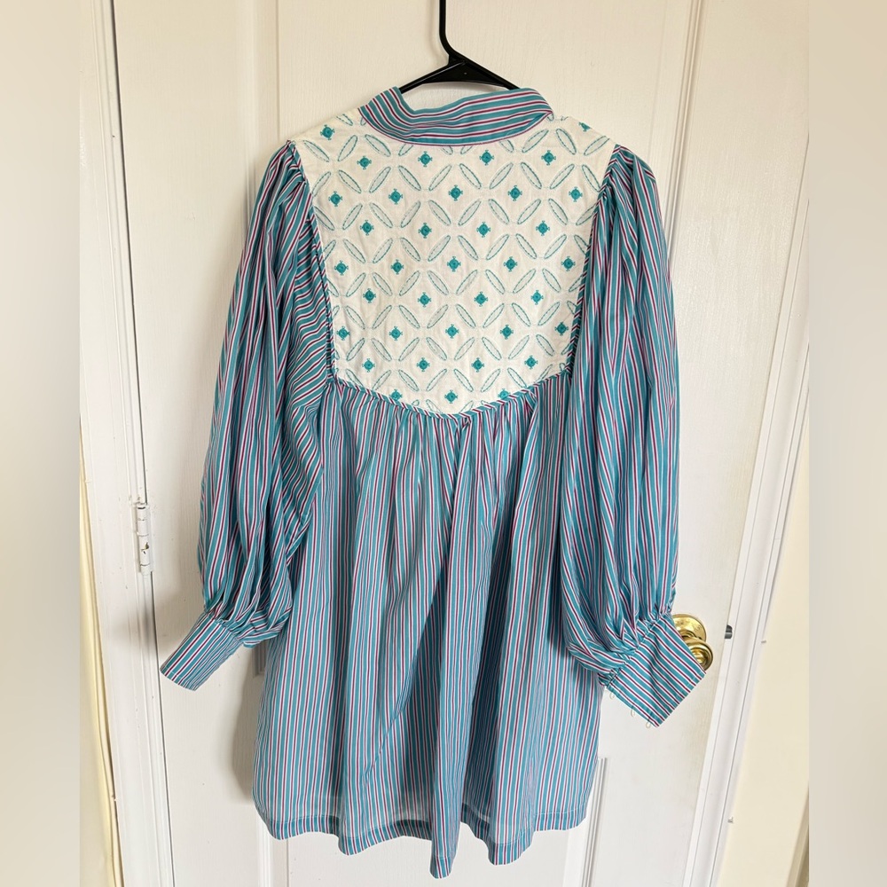 Tuckernuck Pomander Place Striped Bohemian Cottagecore Mini Dress - Picture 6 of 6